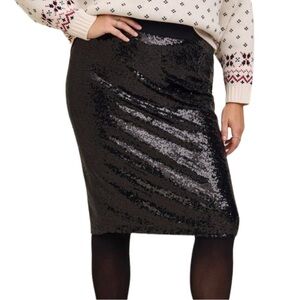 Torrid Black Sequin Midi Skirt size 2x